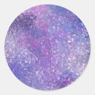 Sticker Rond Paillettes roses et violettes brillantes
