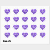 Sticker Rond Paillettes violettes, amour graffiti valentine (Feuille)