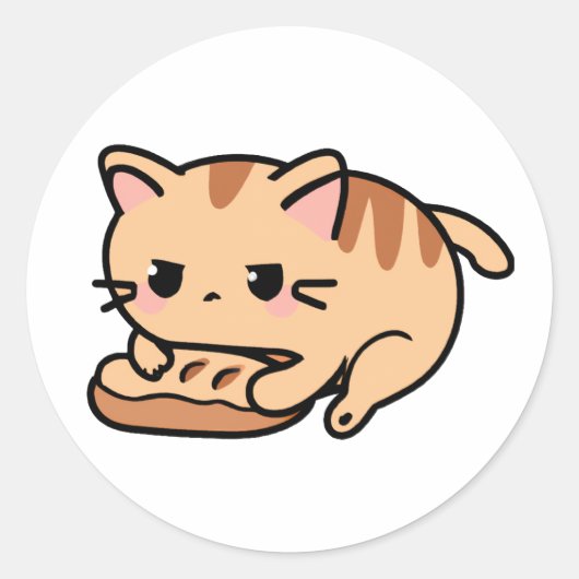 Sticker Rond Pain à pétrir de chat (Devant)
