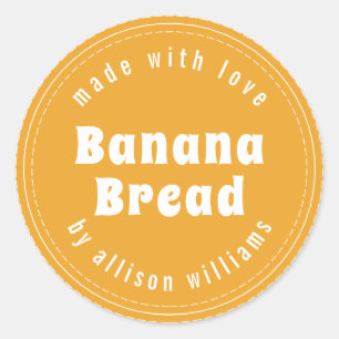 Sticker Rond Pain aux Bananes Maison Moderne Jaune Clair
