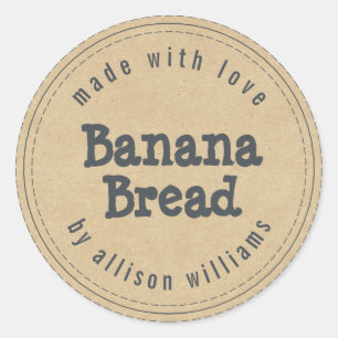 Sticker Rond Pain aux Bananes Maison Moderne Papier Kraft