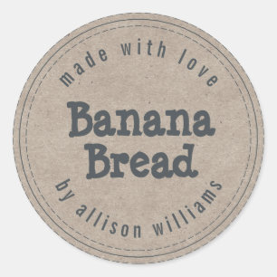Sticker Rond Pain aux Bananes Maison Moderne Papier Kraft