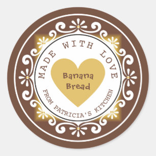 Sticker Rond Pain Bananier Maison Fait Avec Amour