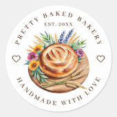 Sticker Rond Pain d'aquarelle moderne de boulangerie (Devant)