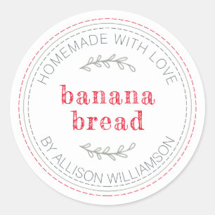 Sticker Rond Pain de banane Rustique fait maison