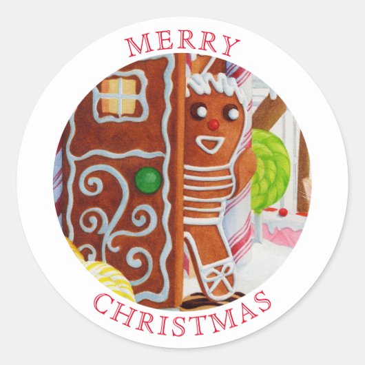 Sticker Rond PAIN DE GINGERBREAD MAN Gros joints d'enveloppe ro (Devant)