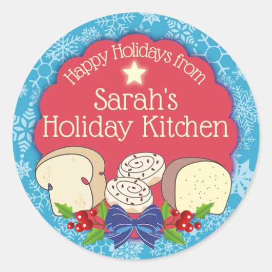 Sticker Rond pain de Noël cannelle roulé de la cuisine de (Devant)