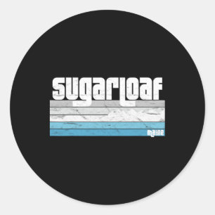 Sticker Rond Pain De Sucre Maine Me Vacances Rétro Ski Snowboar