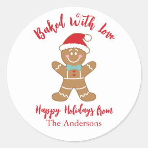 Sticker Rond Pain d'épice de Noël cuit avec amour