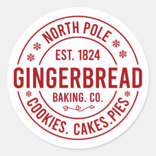 Sticker Rond Pain d'épice festive Noël Pôle Nord