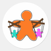 Sticker Rond Pain d'épice Marionnette Mastercard Caractères de (Devant)