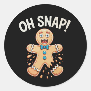 Sticker Rond Pain d'épice Oh Snap Biscuit de Noël Cuisson Xmas