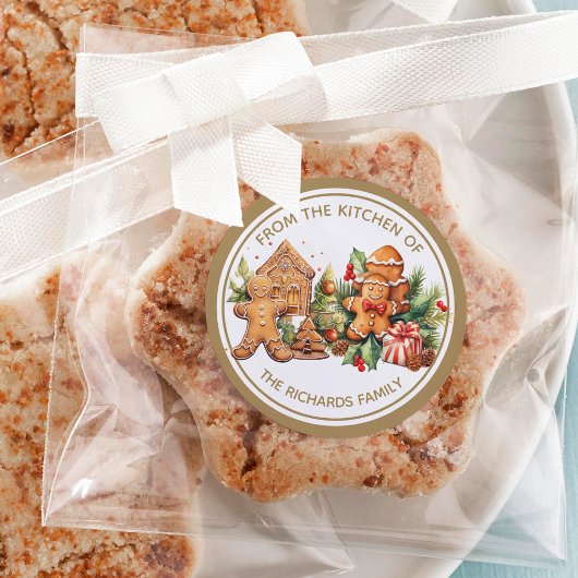 Sticker Rond pain d'épices biscuits de Noël