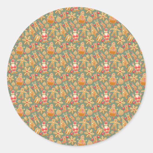 Sticker Rond Pain d'épices/biscuits/Noël (Devant)