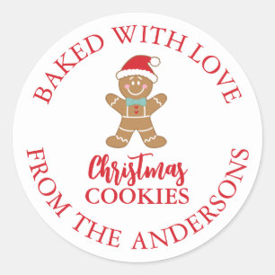Sticker Rond Pain d'épices de Noël de Fêtes de Fêtes