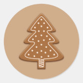 Sticker Rond Pain d'épices - Forme d'arbre de Noël Cookie (Devant)