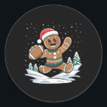 Sticker Rond Pain d'épices Homme Football Laid Christmas Pajama<br><div class="desc">Pain d'épices Homme Football laid Pyjamas de Noël costume</div>
