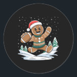 Sticker Rond Pain d'épices Homme Football Laid Christmas Pajama<br><div class="desc">Pain d'épices Homme Football laid Pyjamas de Noël costume</div>