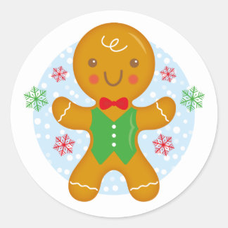 Sticker Rond Pain d'épices Homme Noël Stick rond