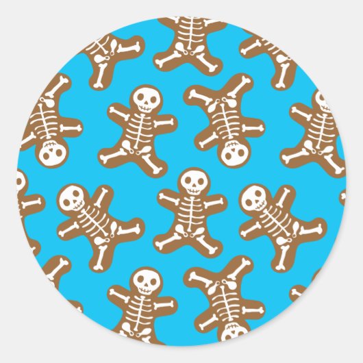 Sticker Rond Pain d'épices squelette Hommes (Devant)