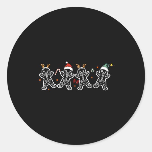 Sticker Rond Pain d'épices Squelette Noël Radiologie Shir Xray (Devant)