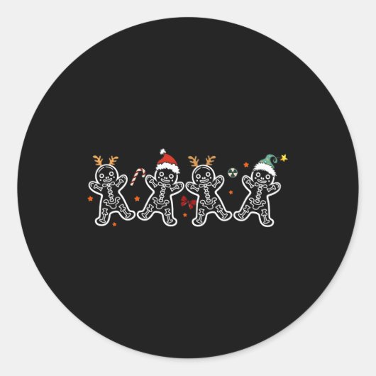 Sticker Rond Pain d'épices Squelette Noël Radiologie Shir Xray (Devant)