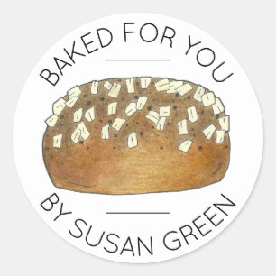 Sticker Rond Pain Fabriqué Maison Pain Rolls Fabriqué Par