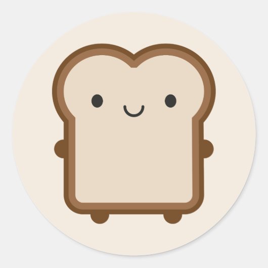 Sticker Rond Pain Kawaii / Toast (Devant)
