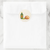 Sticker Rond Pain minimal et huile d'olive (Sac)