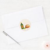 Sticker Rond Pain minimal et huile d'olive (Enveloppe)