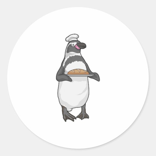 Sticker Rond Pain Pingouin Baker (Devant)