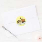 Sticker Rond Pain sucré Chocolat chaud Pan confiture mexicaine (Enveloppe)