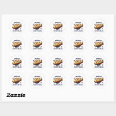 Sticker Rond Pain Zeppelin - Whimsical 8 bits (Feuille)
