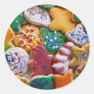 Sticker Rond Pains de Noël I Cuisson festive colorée des Fêtes