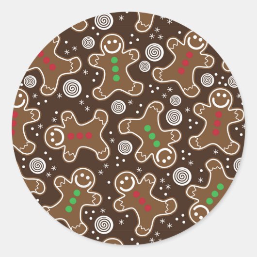 Sticker Rond Pains d'épices Brown Red Green Christmas (Devant)