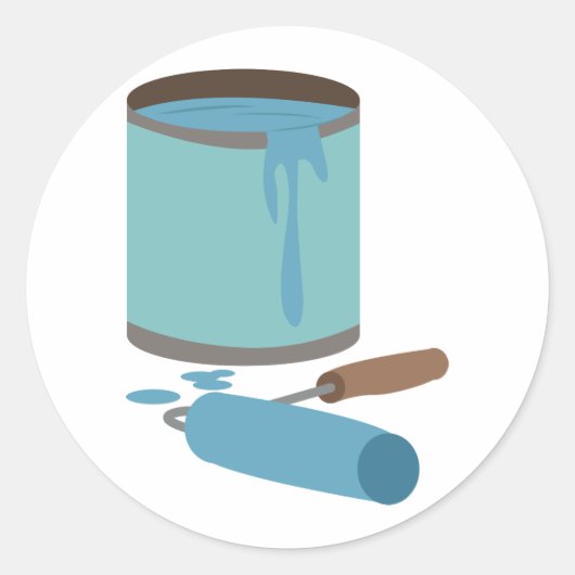 Sticker Rond Paint Can et Roller (Devant)