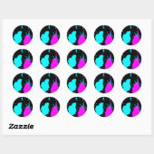 Sticker Rond Paint Splat- Bleu clair/ Violet clair (Feuille)