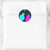 Sticker Rond Paint Splat- Bleu clair/ Violet clair (Sac)