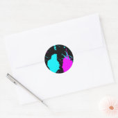 Sticker Rond Paint Splat- Bleu clair/ Violet clair (Enveloppe)