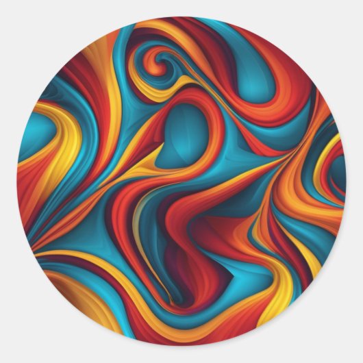 Sticker Rond Paint Swirl Abstrait (Devant)