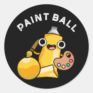 Sticker Rond Paintball Funny Paint Pun Dark BG