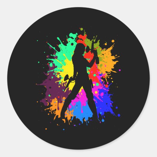 Sticker Rond Paintball Paint Tir Paintballer Air Gun (Devant)