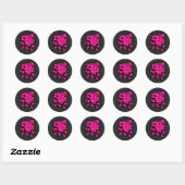 Sticker Rond Paintball rose chaud (Feuille)