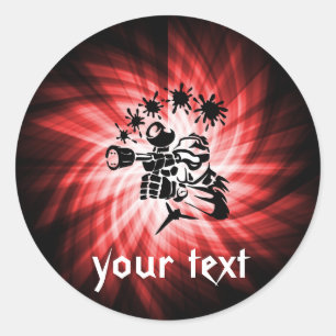 Sticker Rond Paintball rouge