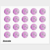 Sticker Rond Paire De Belles Colombes Blanches (Feuille)