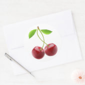 Sticker Rond Paire de cerises douces (Enveloppe)