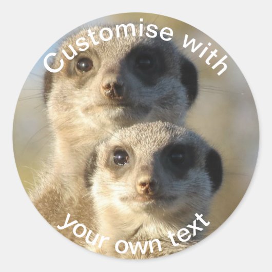 Sticker Rond Paire personnalisée de Meerkats (Devant)