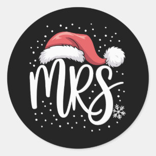 Sticker Rond Paires assorties M. Mme Mariage Noël Père Noël moc