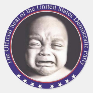 Sticker Rond Pairity sticker, Democratic Cry bébés Parti Seal