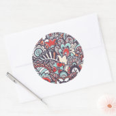 Sticker Rond Paisley Floral Doodle Pattern (Enveloppe)